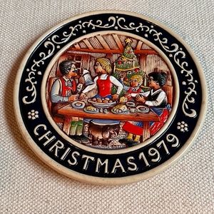 Vintage Schmid Bavarian Christmas Plate 1979 Ninth Limited Edition West Germany